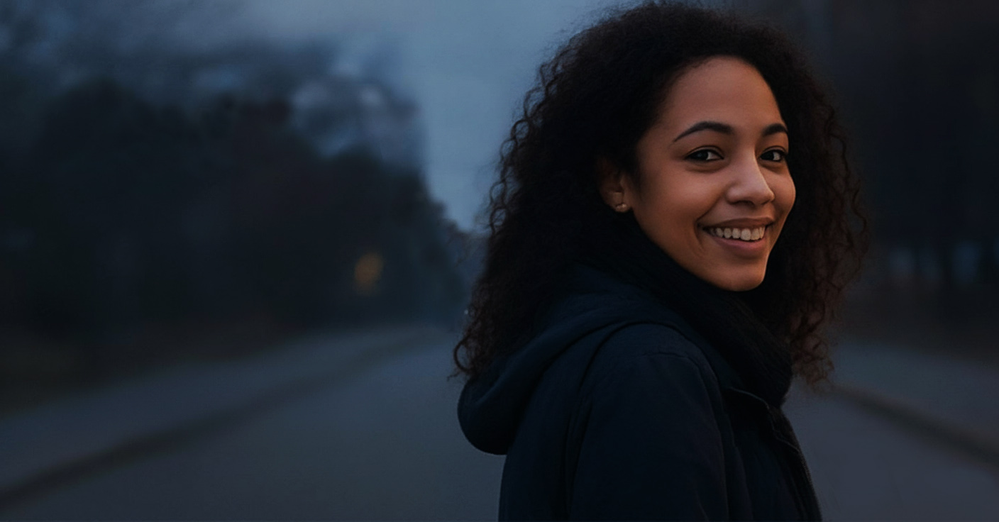 Woman walking safely